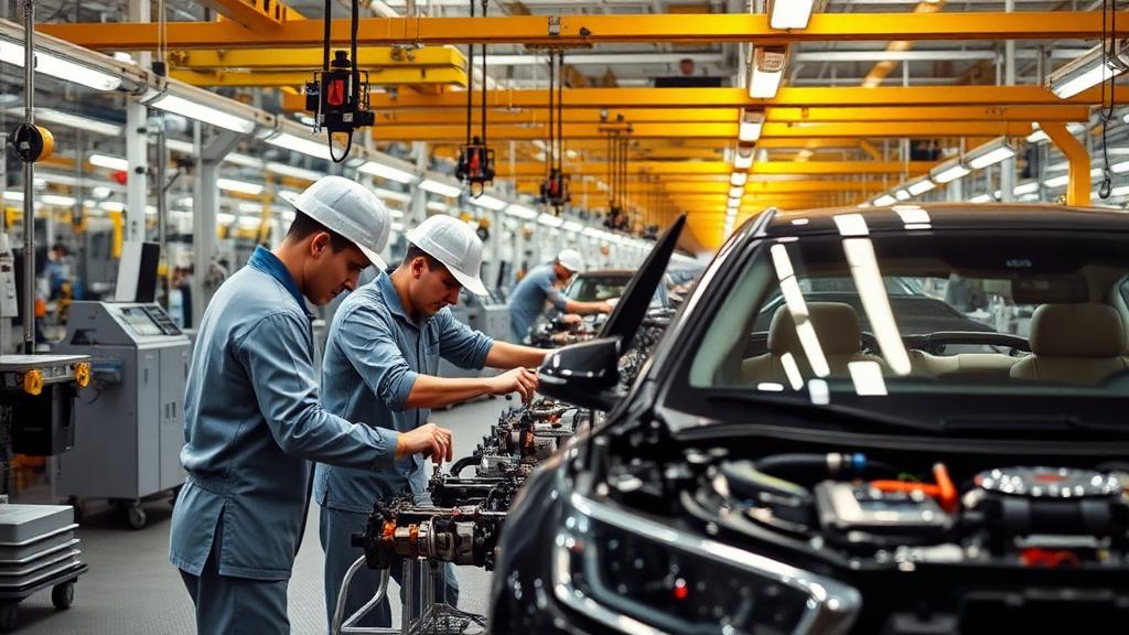 Assembly Line Worker at work — Images and Photos created by www.High-Salary-Jobs.com — The Website that Shows you real Work Incomes in Relation to Roles and Education