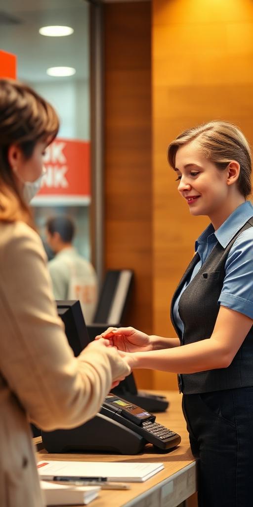 Bank Teller at work — Images and Photos created by www.High-Salary-Jobs.com — The Website that Shows you real Work Incomes in Relation to Roles and Education