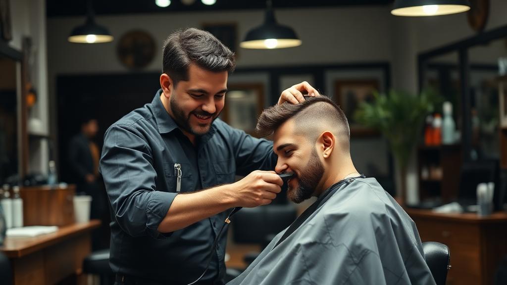 Barber at work — Images and Photos created by www.High-Salary-Jobs.com — The Website that Shows you real Work Incomes in Relation to Roles and Education