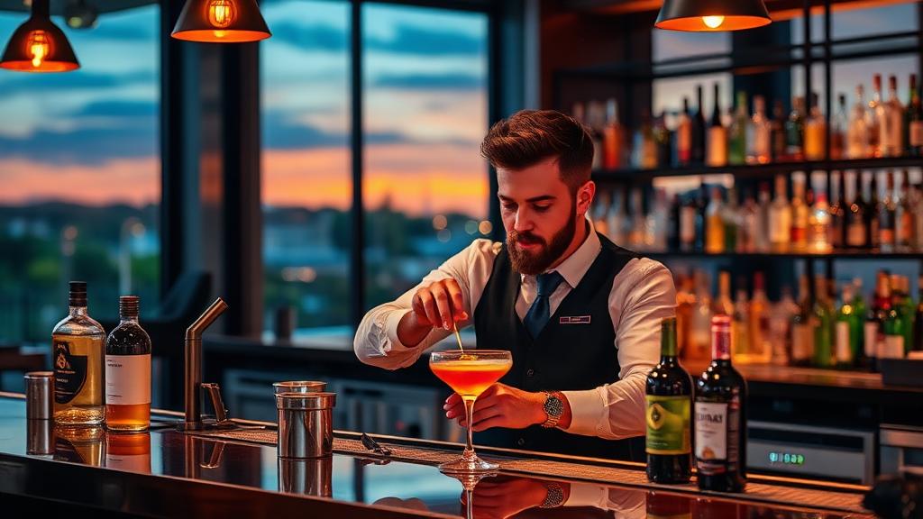 Bartender at work — Images and Photos created by www.High-Salary-Jobs.com — The Website that Shows you real Work Incomes in Relation to Roles and Education