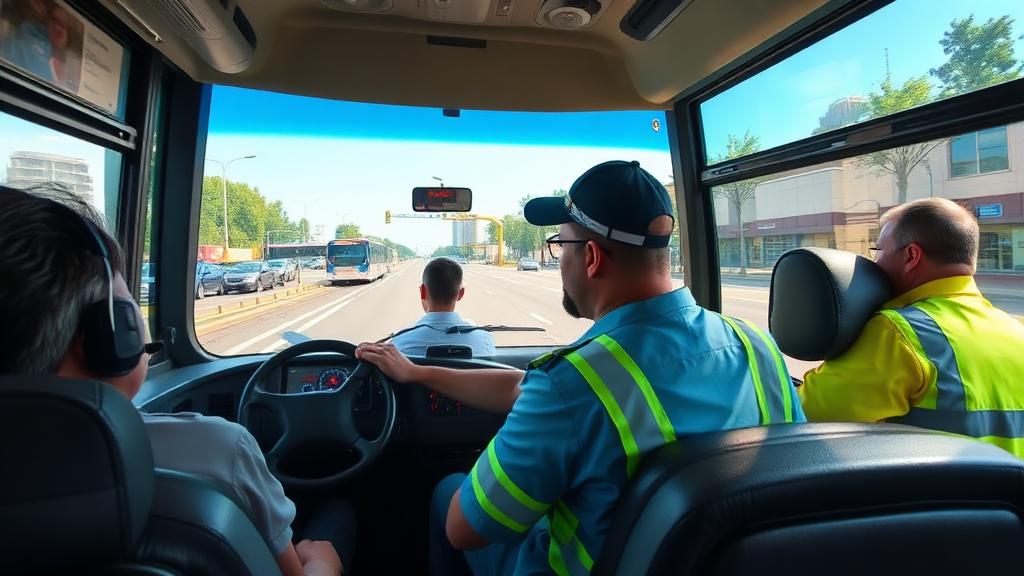 Bus Driver at work — Images and Photos created by www.High-Salary-Jobs.com — The Website that Shows you real Work Incomes in Relation to Roles and Education