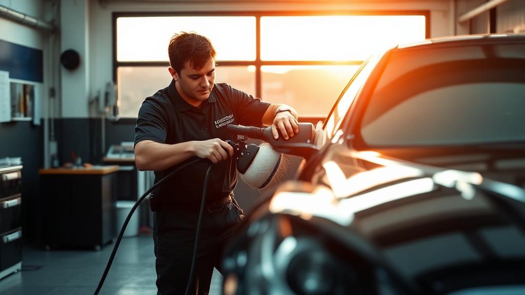 Car Detailer at work — Images and Photos created by www.High-Salary-Jobs.com — The Website that Shows you real Work Incomes in Relation to Roles and Education