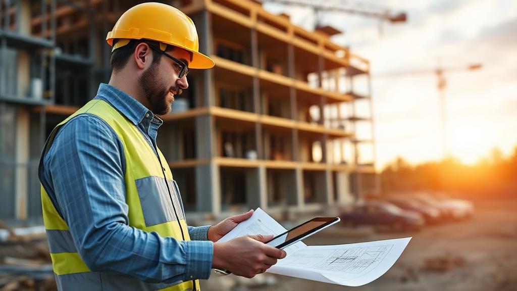 Construction Project Manager at work — Images and Photos created by www.High-Salary-Jobs.com — The Website that Shows you real Work Incomes in Relation to Roles and Education