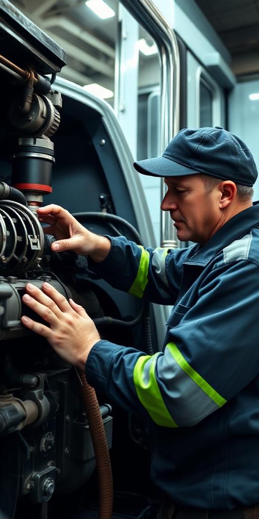 Diesel Mechanic at work — Images and Photos created by www.High-Salary-Jobs.com — The Website that Shows you real Work Incomes in Relation to Roles and Education