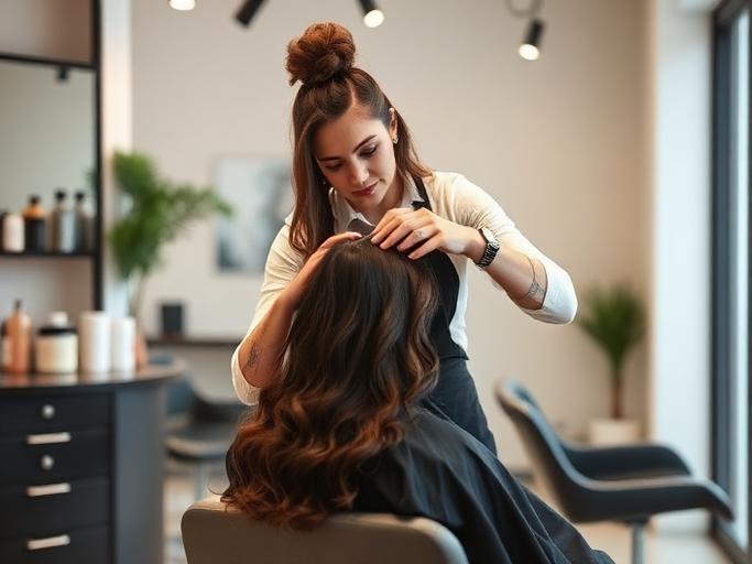 Hairdresser at work — Images and Photos created by www.High-Salary-Jobs.com — The Website that Shows you real Work Incomes in Relation to Roles and Education