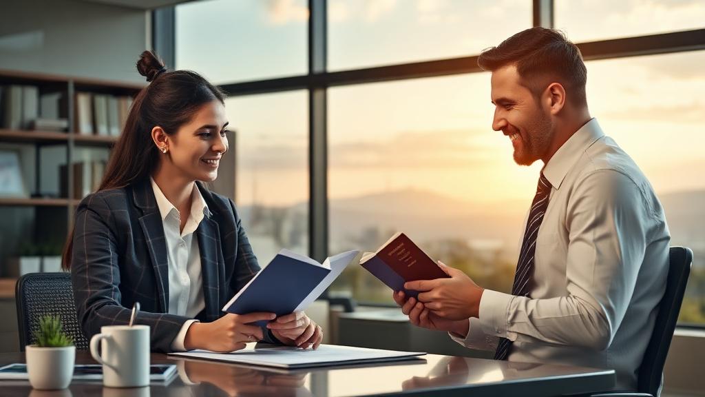Immigration Lawyer at work — Images and Photos created by www.High-Salary-Jobs.com — The Website that Shows you real Work Incomes in Relation to Roles and Education