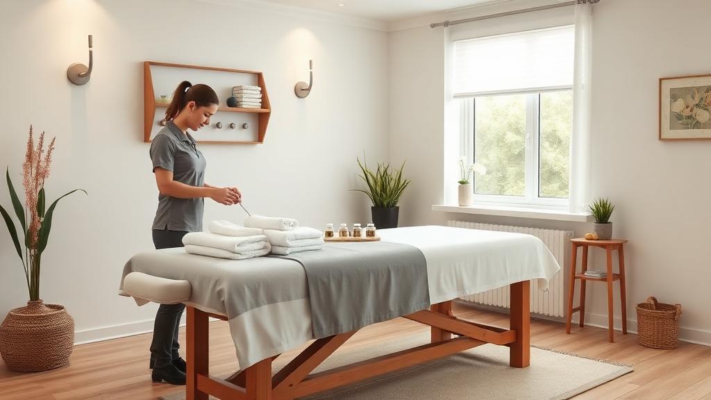 Massage Therapist at work — Images and Photos created by www.High-Salary-Jobs.com — The Website that Shows you real Work Incomes in Relation to Roles and Education