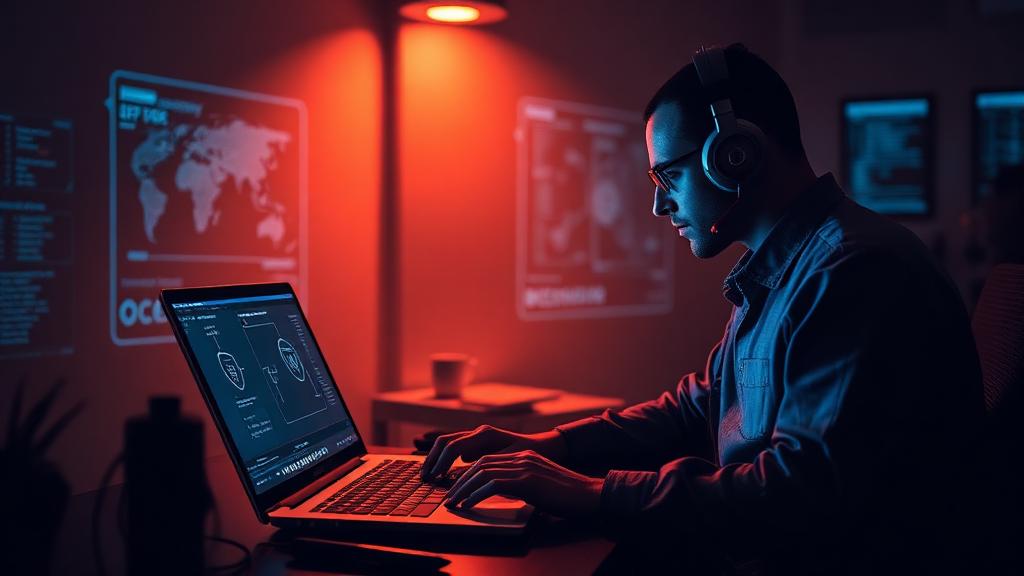Penetration Tester at work — Images and Photos created by www.High-Salary-Jobs.com — The Website that Shows you real Work Incomes in Relation to Roles and Education