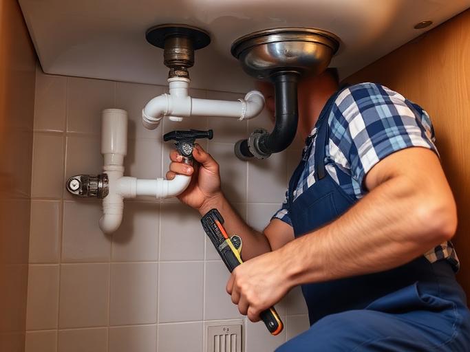 Plumber at work — Images and Photos created by www.High-Salary-Jobs.com — The Website that Shows you real Work Incomes in Relation to Roles and Education