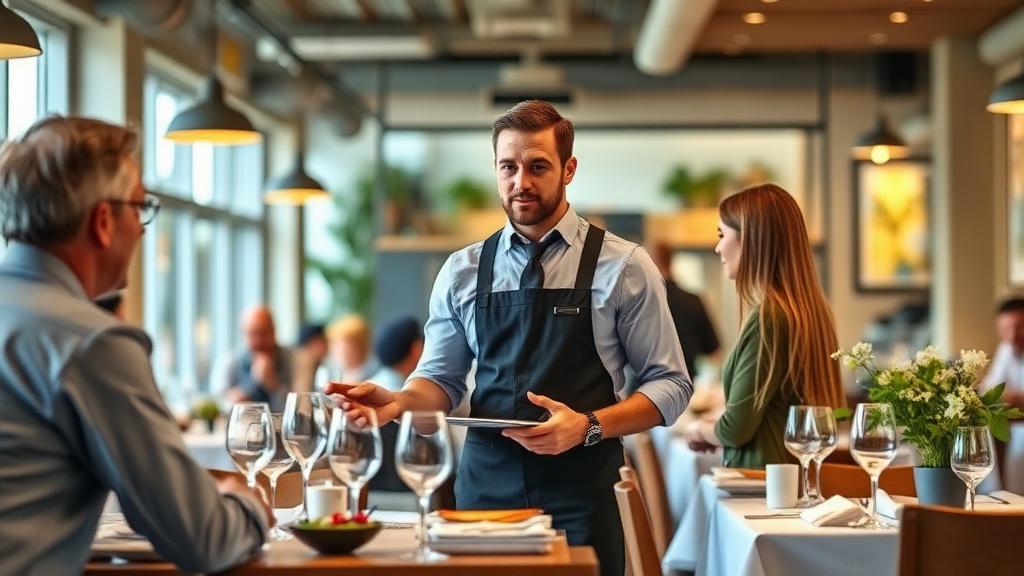 Restaurant Manager at work — Images and Photos created by www.High-Salary-Jobs.com — The Website that Shows you real Work Incomes in Relation to Roles and Education