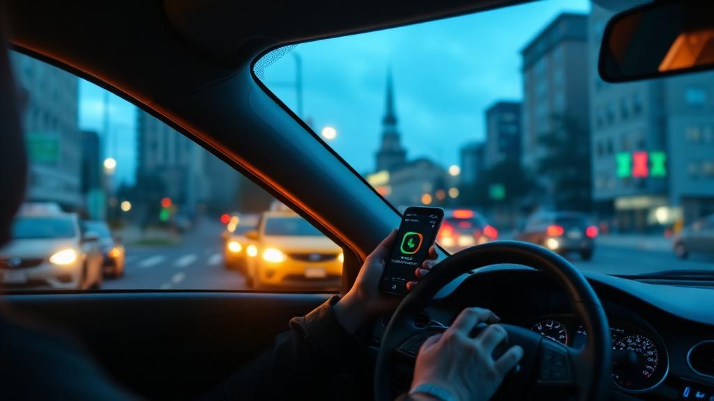 Rideshare / Taxi Driver at work — Images and Photos created by www.High-Salary-Jobs.com — The Website that Shows you real Work Incomes in Relation to Roles and Education